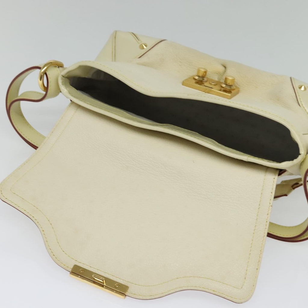 Louis Vuitton Suhali L'essentiel Handbag Leather White Leather Shoulder Bag Bag (Pre-Owned)