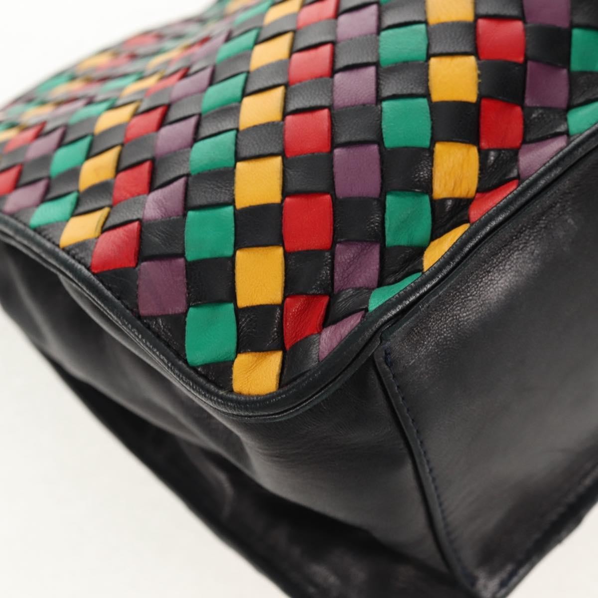 Bottega Veneta Intrecciato Shoulder Bag Leather Multicolour Leather Shoulder Bag Bag (Pre-Owned)