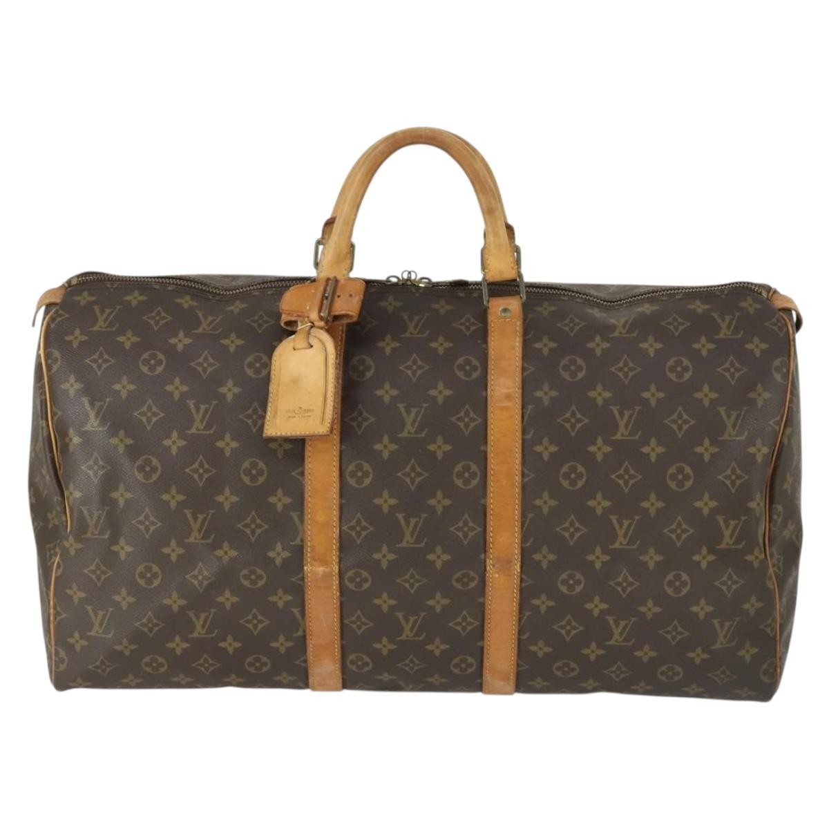 Louis Vuitton Keepall Bag Monogram Canvas Brown Canvas Travel Bag Bag (Pre-Owned)