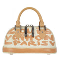 Louis Vuitton Alma Handbag Limited Edition Graffiti Leather Beige Leather Handbag (Pre-Owned)