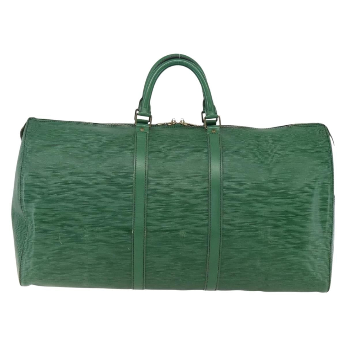 Louis Vuitton Keepall Bag Epi Leather Green Epi Leather Travel Bag Bag (Pre-Owned)