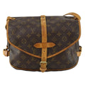 Louis Vuitton Saumur Handbag Monogram Canvas Brown Canvas Shoulder Bag Bag (Pre-Owned)