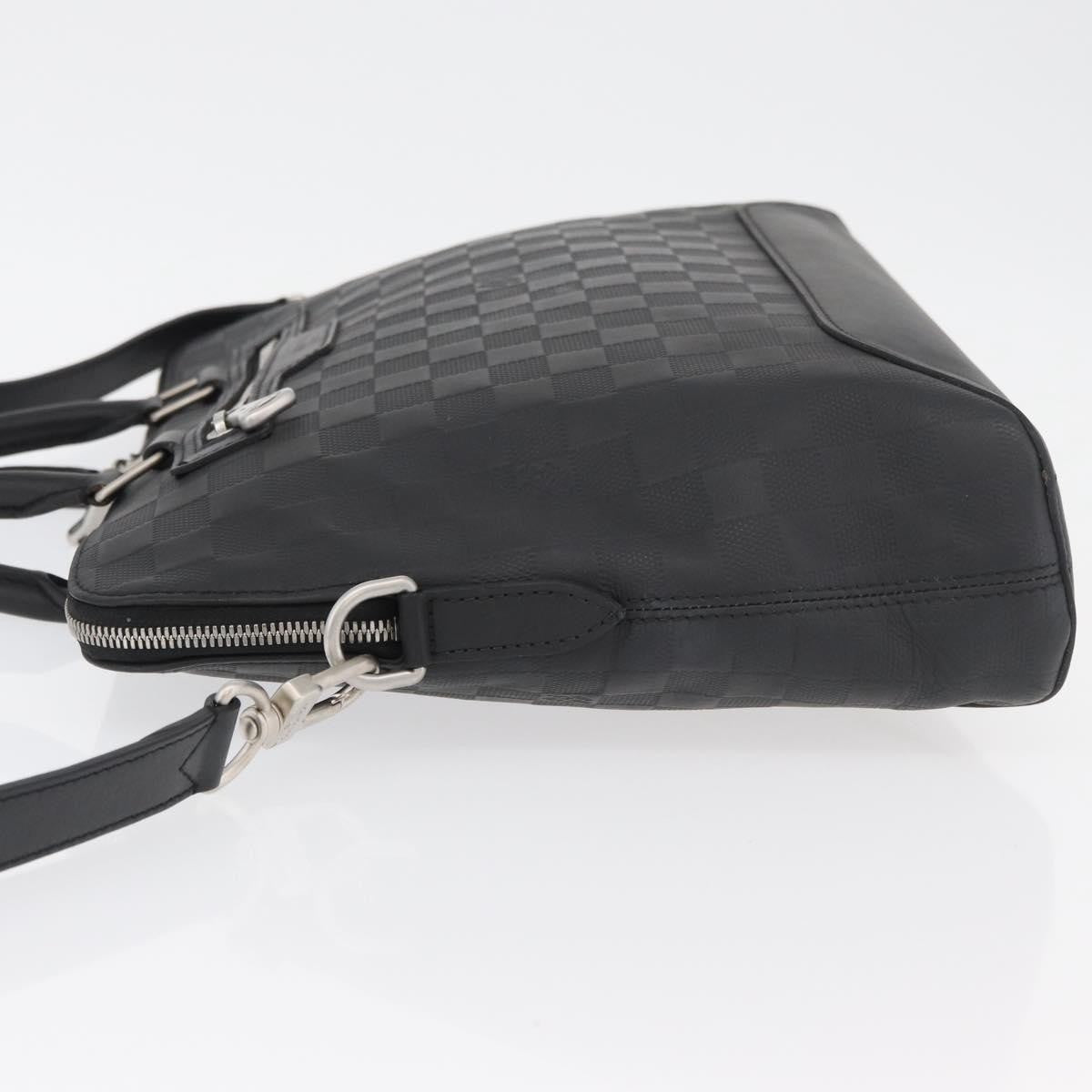 Louis Vuitton Avenue Soft Briefcase Damier Infini Leather Black Leather Briefcase Bag (Pre-Owned)