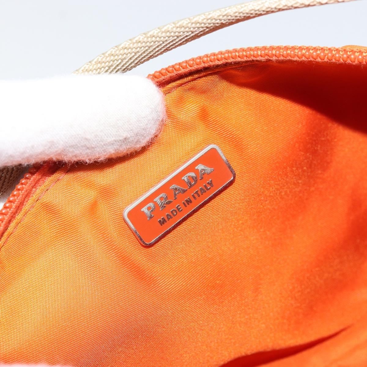 Prada Pochette Shoulder Bag Tessuto Orange Nylon Clutche & Pouche Bag (Pre-Owned)