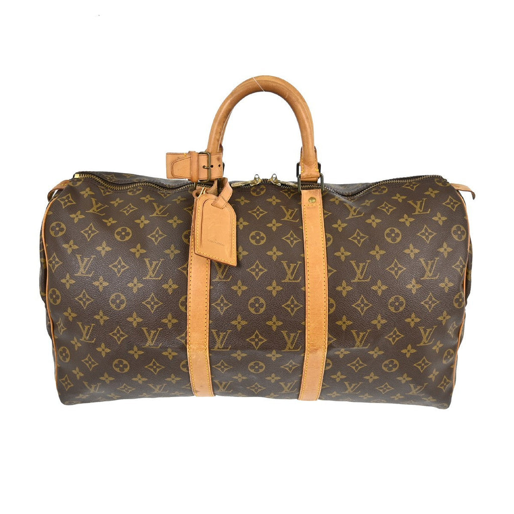 Louis Vuitton Keepall Bag Monogram Canvas Brown Canvas Travel Bag Bag (Pre-Owned)