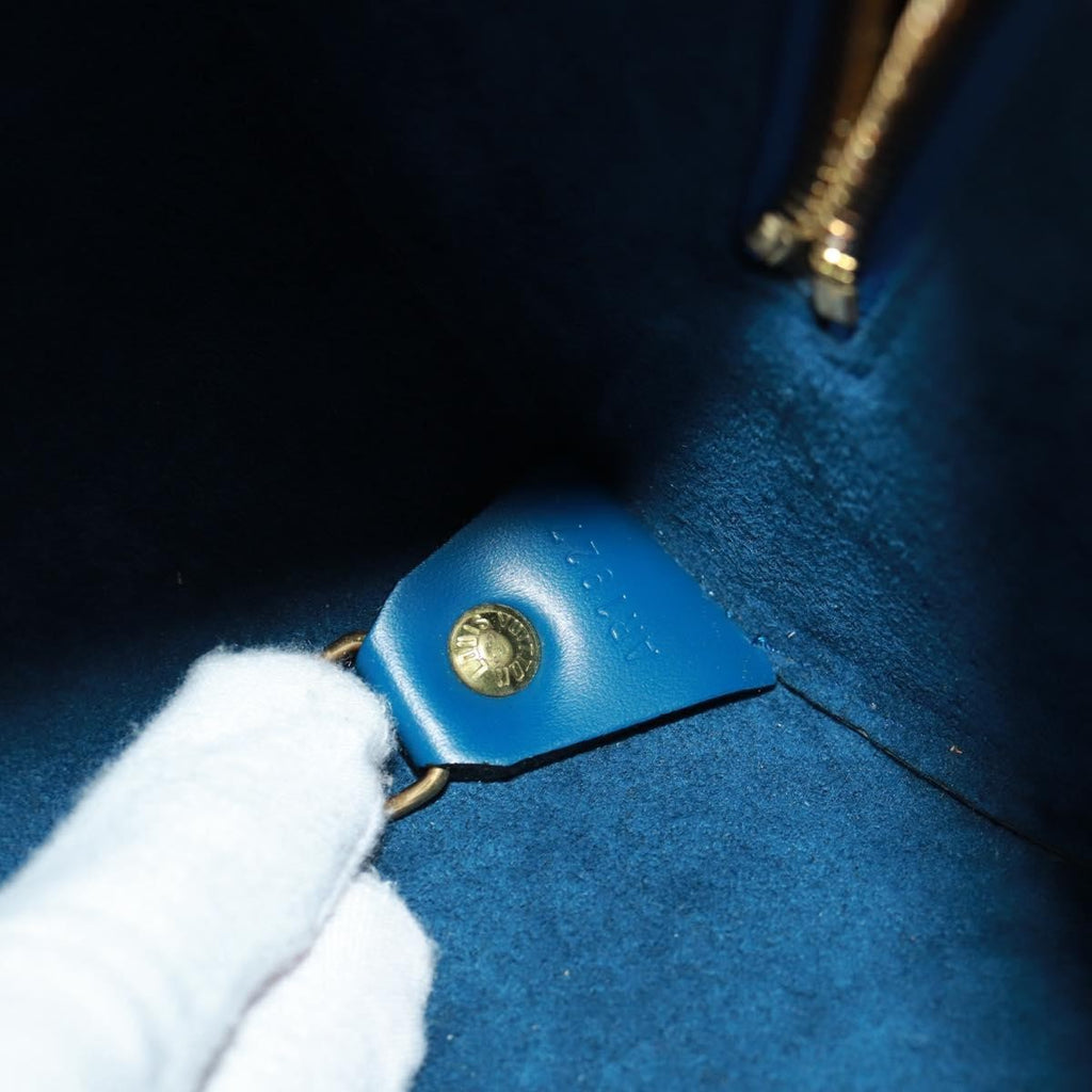 Louis Vuitton Soufflot Handbag Epi Leather Blue Leather Shoulder Bag Bag (Pre-Owned)