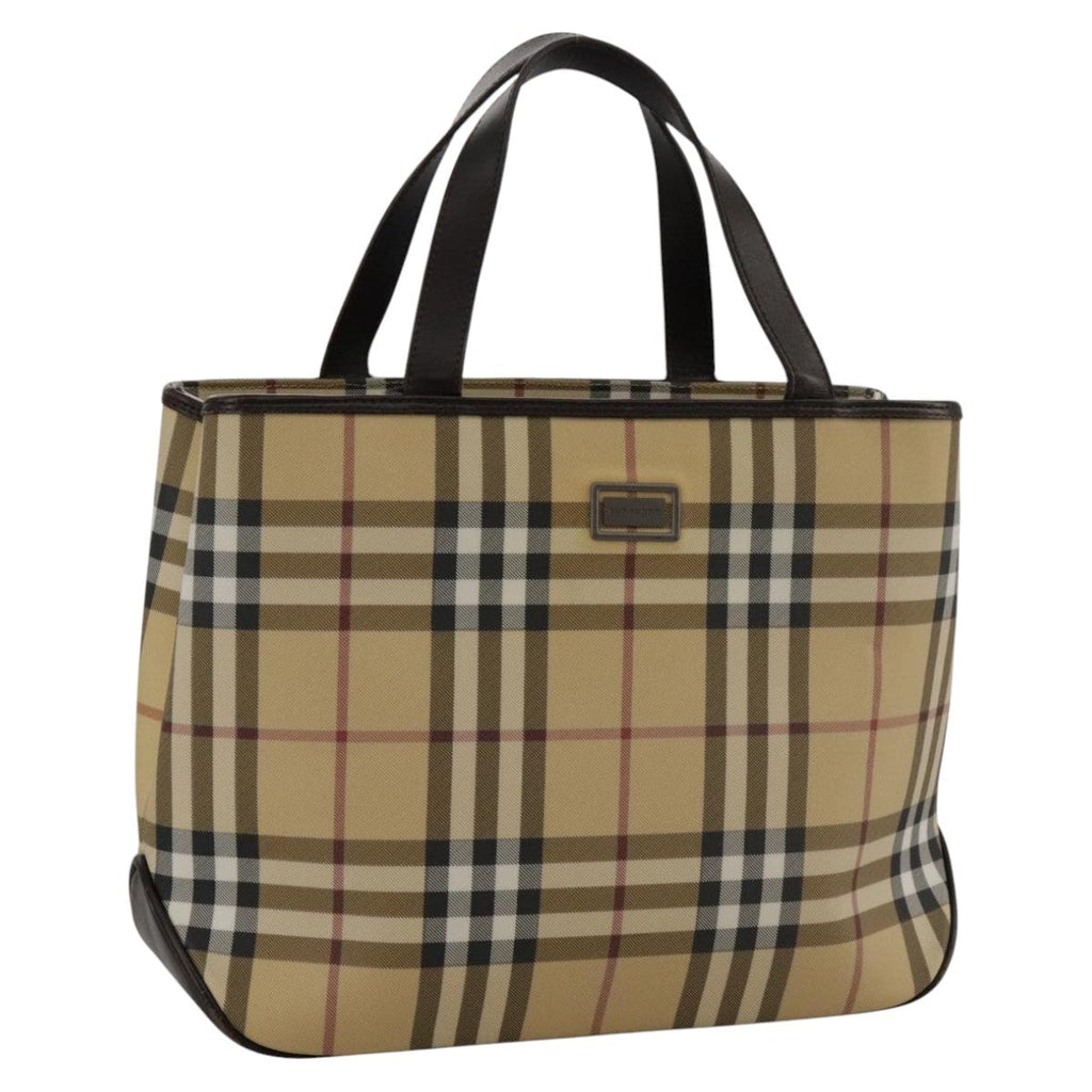 Burberry Nova Check Handbag Nova Check Canvas And Leather Beige Canvas Handbag (Pre-Owned)