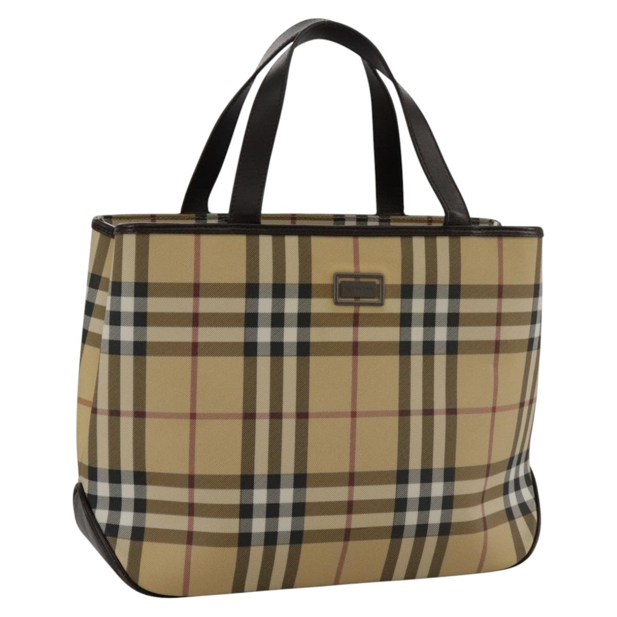 Burberry Nova Check Handbag Nova Check Canvas And Leather Beige Canvas Handbag (Pre-Owned)