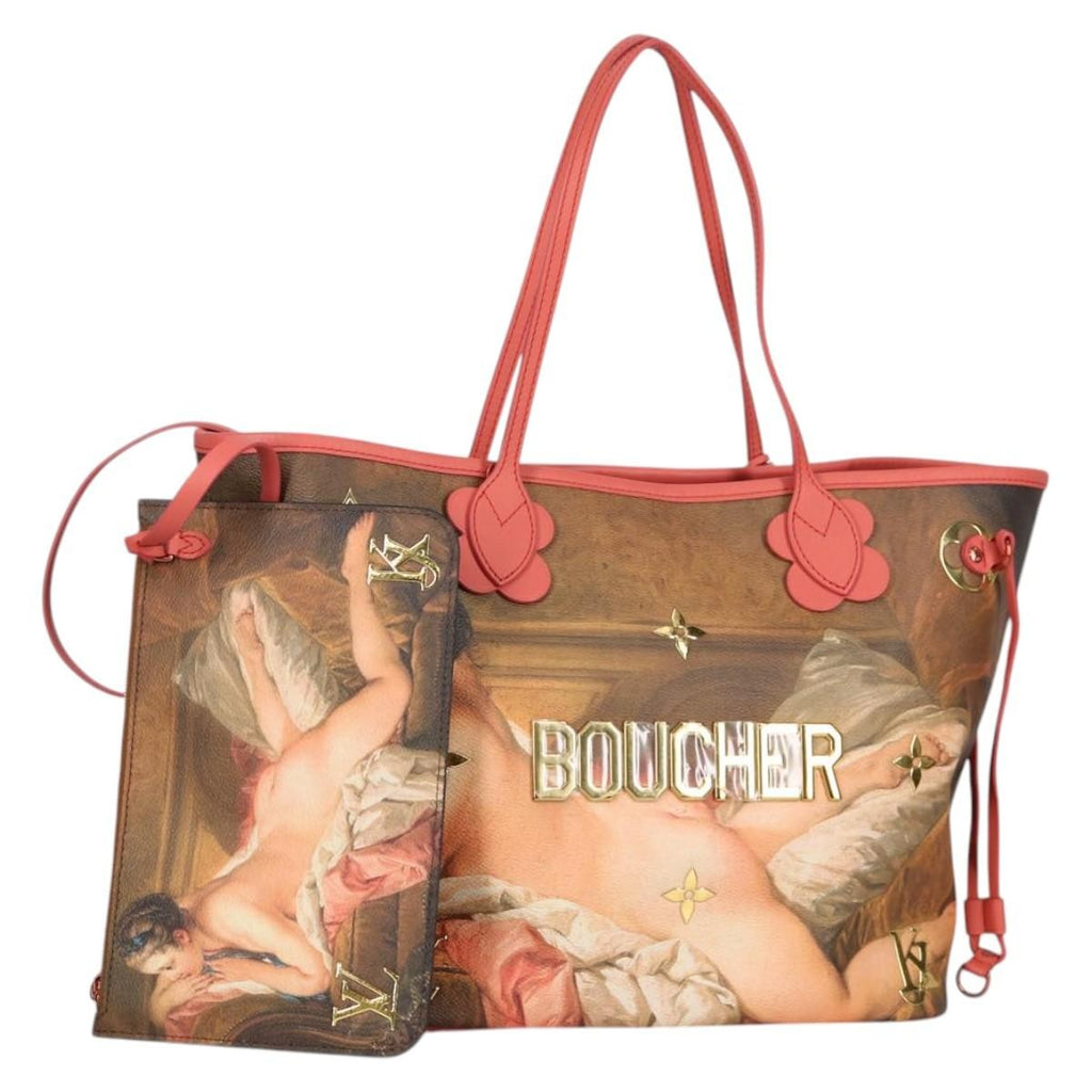 Louis Vuitton Neverfull Nm Tote Limited Edition Jeff Koons Boucher Print Canvas Multicolour Canvas Tote Bag Bag (Pre-Owned)