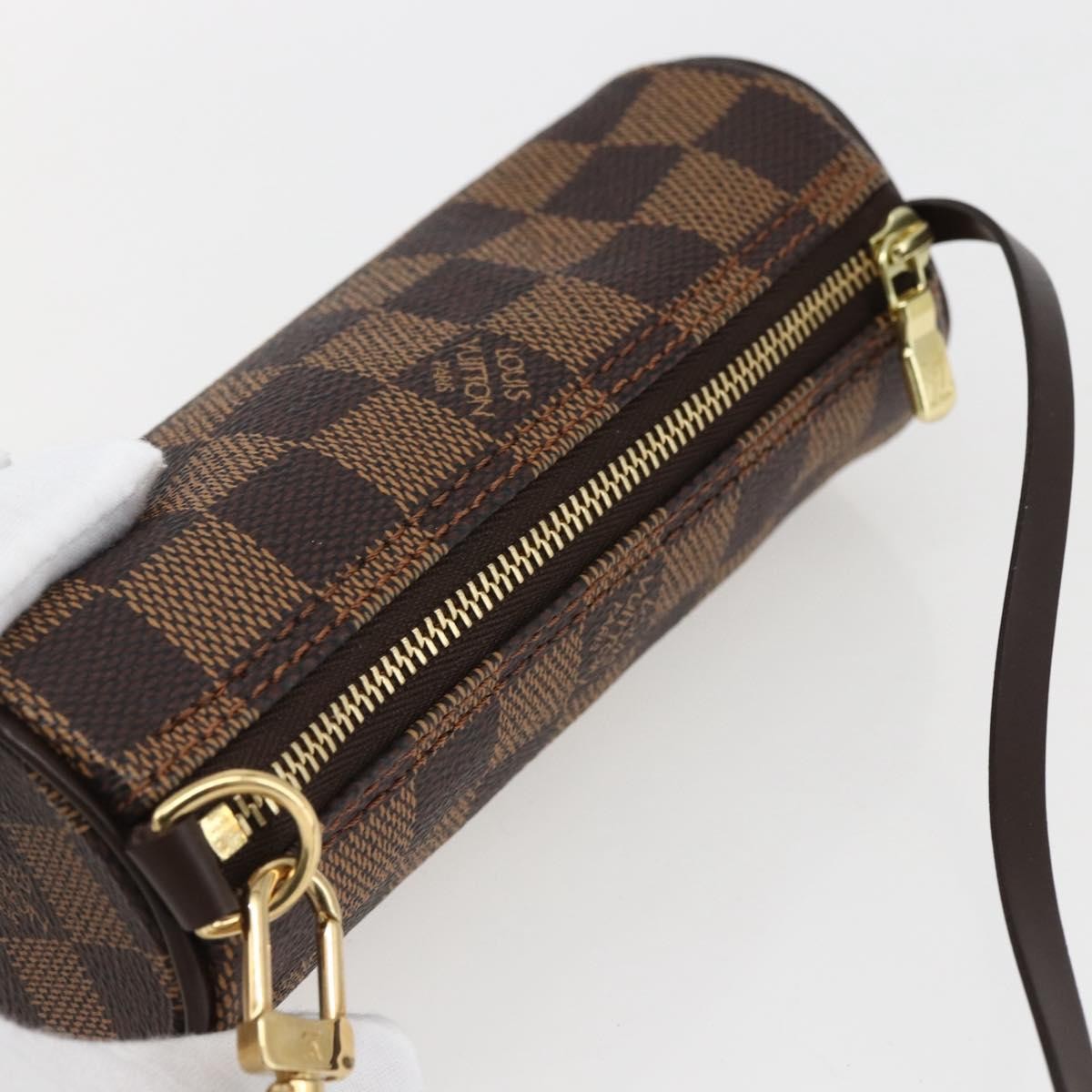 Louis Vuitton Papillon Pochette Damier Brown Canvas Clutche & Pouche Bag (Pre-Owned)