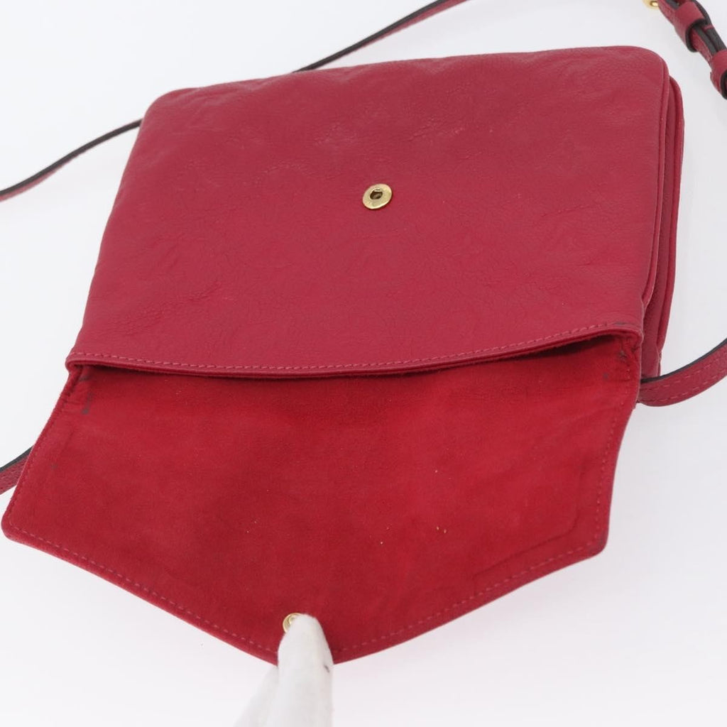 Louis Vuitton Twice Handbag Monogram Empreinte Leather Burgundy Leather Shoulder Bag Bag (Pre-Owned)