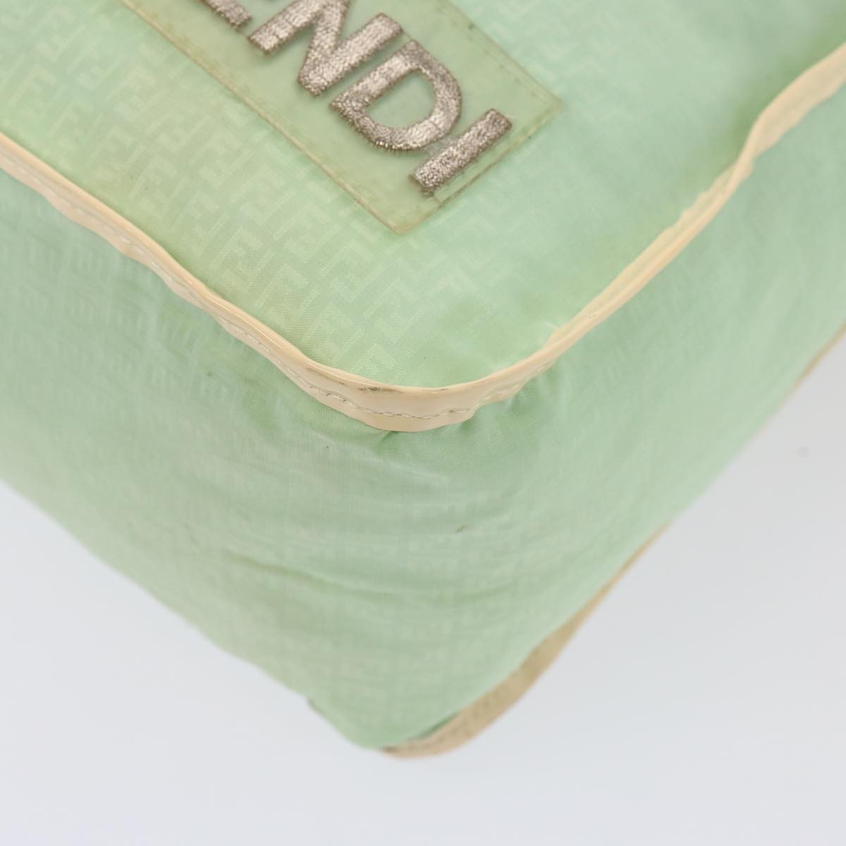 Fendi Vintage Ff Zip Shoulder Bag Zucchino Canvas Green Canvas Shoulder Bag Bag (Pre-Owned)