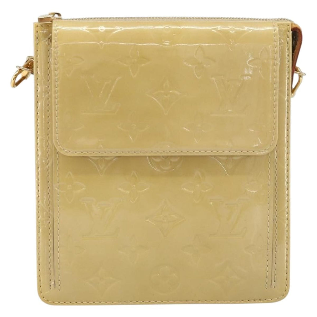 Louis Vuitton Mott Handbag Monogram Vernis Beige Patent_Leather Clutche & Pouche Bag (Pre-Owned)