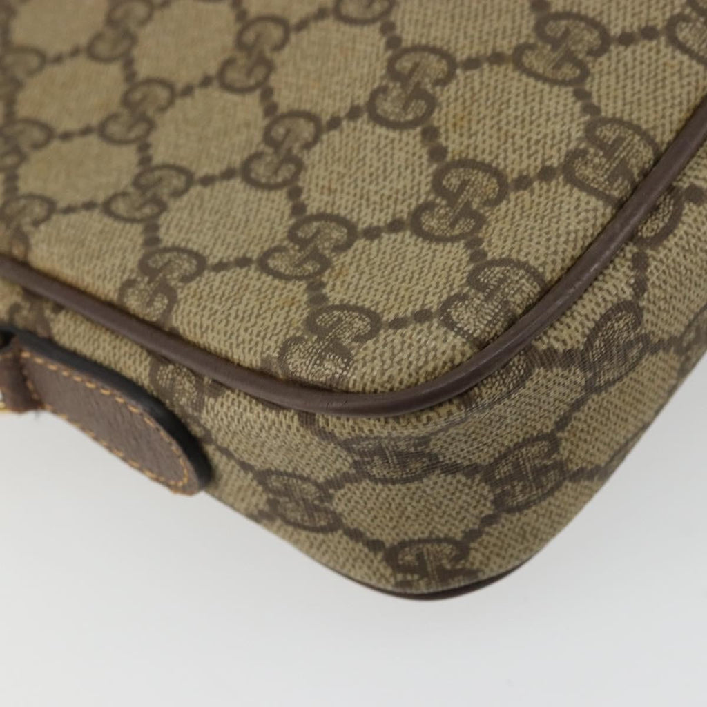 Gucci Gg Supreme Shoulder Bag Canvas Beige Canvas Handbag (Pre-Owned)