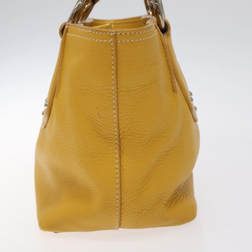 Prada Vintage Handbag Leather Yellow Leather Handbag (Pre-Owned)