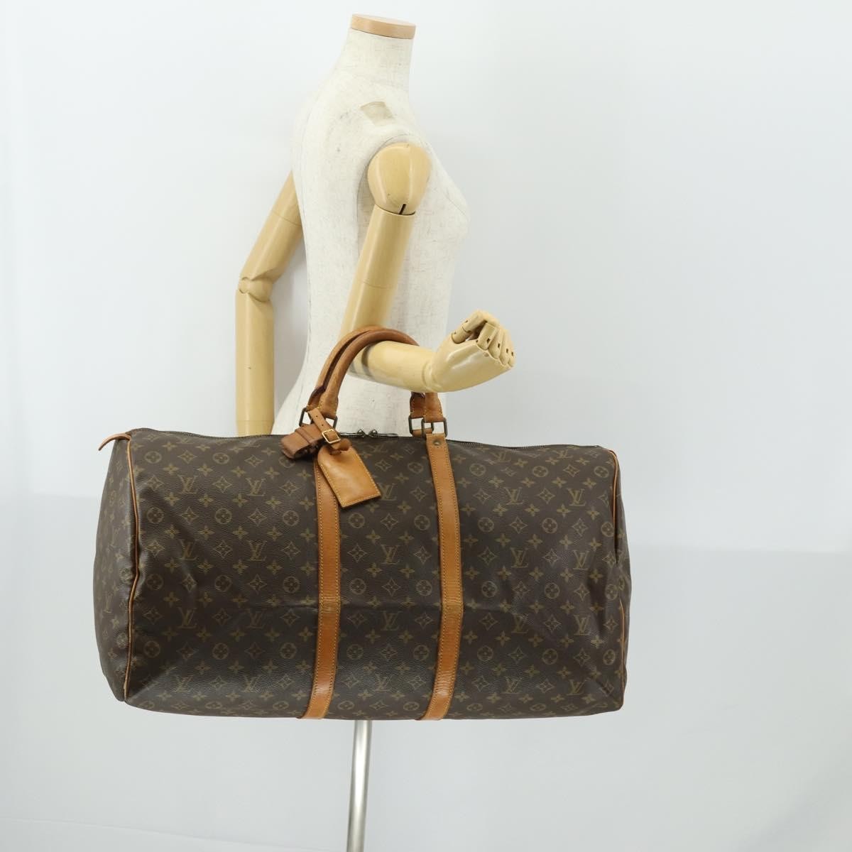 Louis Vuitton Keepall Bag Monogram Canvas Brown Canvas Travel Bag Bag (Pre-Owned)