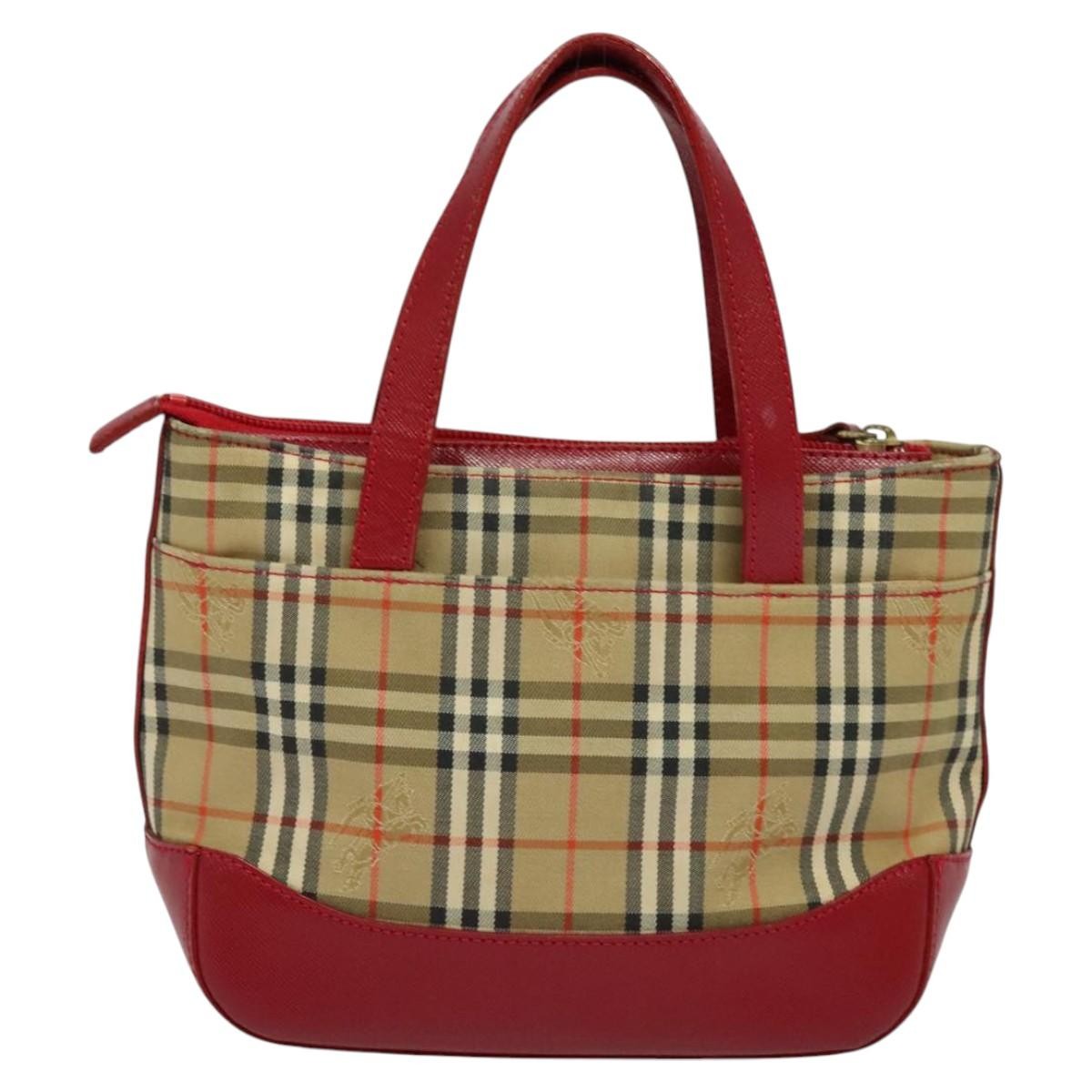 Burberry Nova Check Handbag Nova Check Canvas And Leather Beige Canvas Handbag (Pre-Owned)