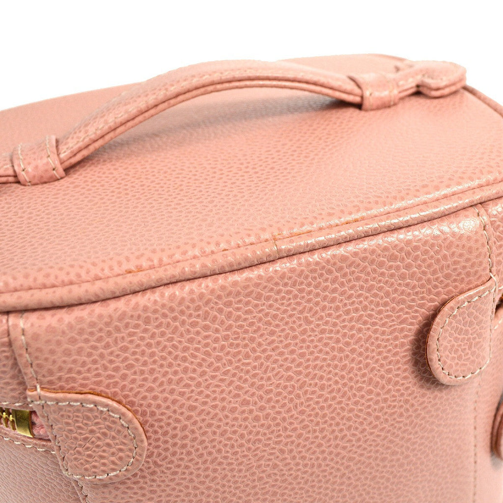 Chanel Vintage Timeless Cosmetic Case Caviar Pink Leather Clutche & Pouche Bag (Pre-Owned)