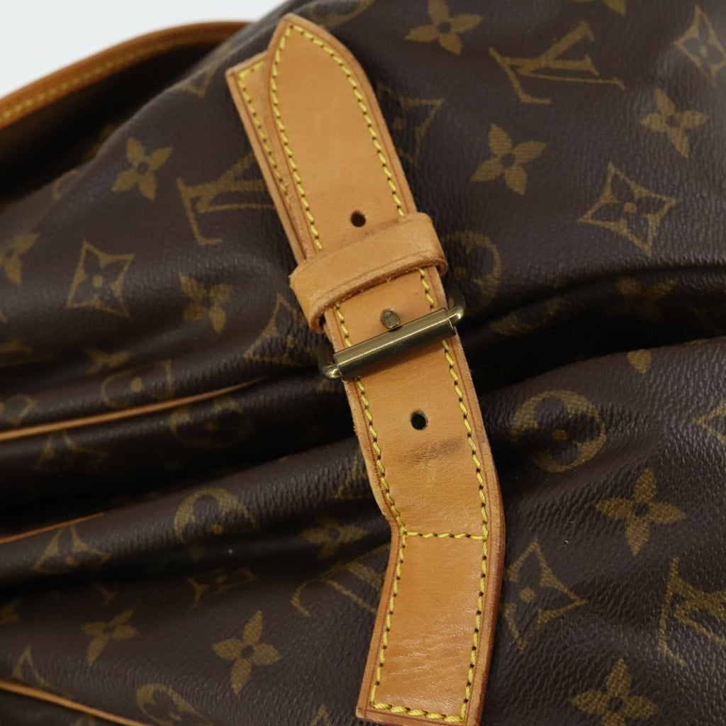 Louis Vuitton Saumur Handbag Monogram Canvas Brown Canvas Shoulder Bag Bag (Pre-Owned)