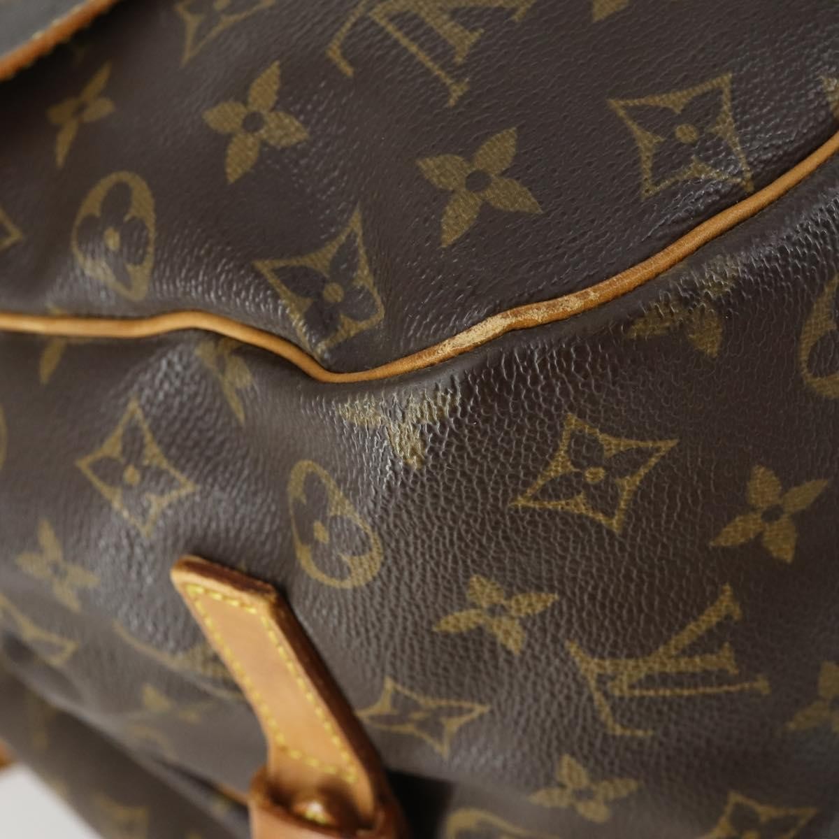Louis Vuitton Saumur Handbag Monogram Canvas Brown Canvas Shoulder Bag Bag (Pre-Owned)