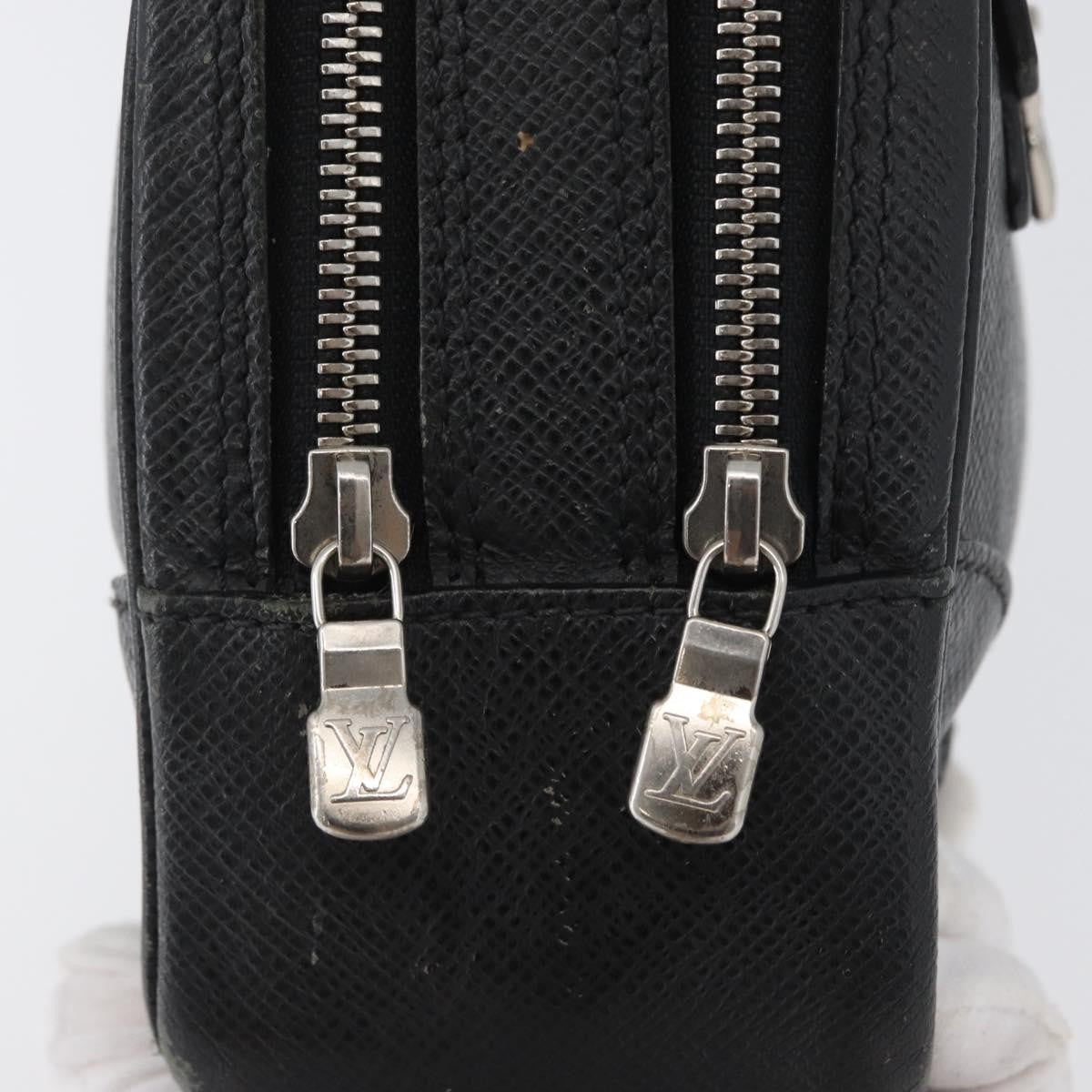Louis Vuitton Pavel Handbag Taiga Leather Black Leather Clutche & Pouche Bag (Pre-Owned)