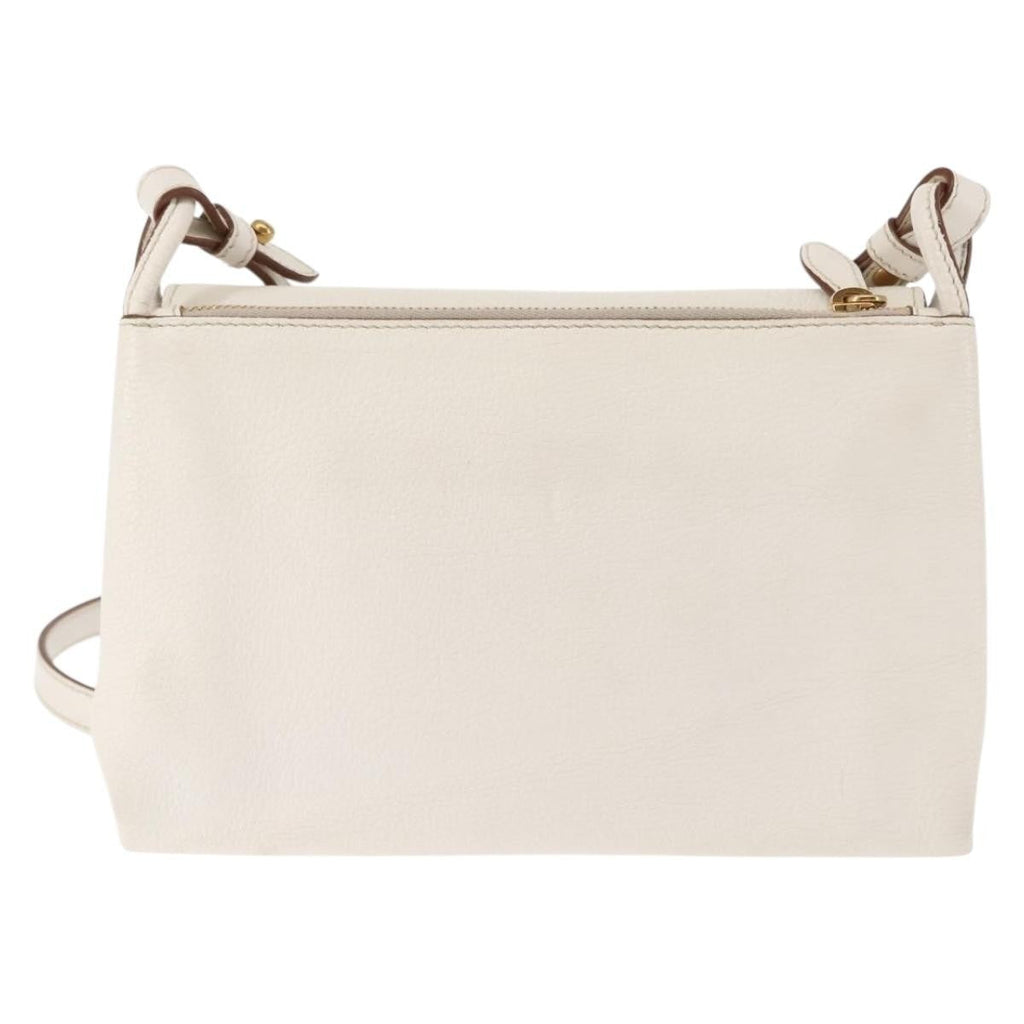 Prada Flap Crossbody Bag Vitello Daino White Leather Shoulder Bag Bag (Pre-Owned)