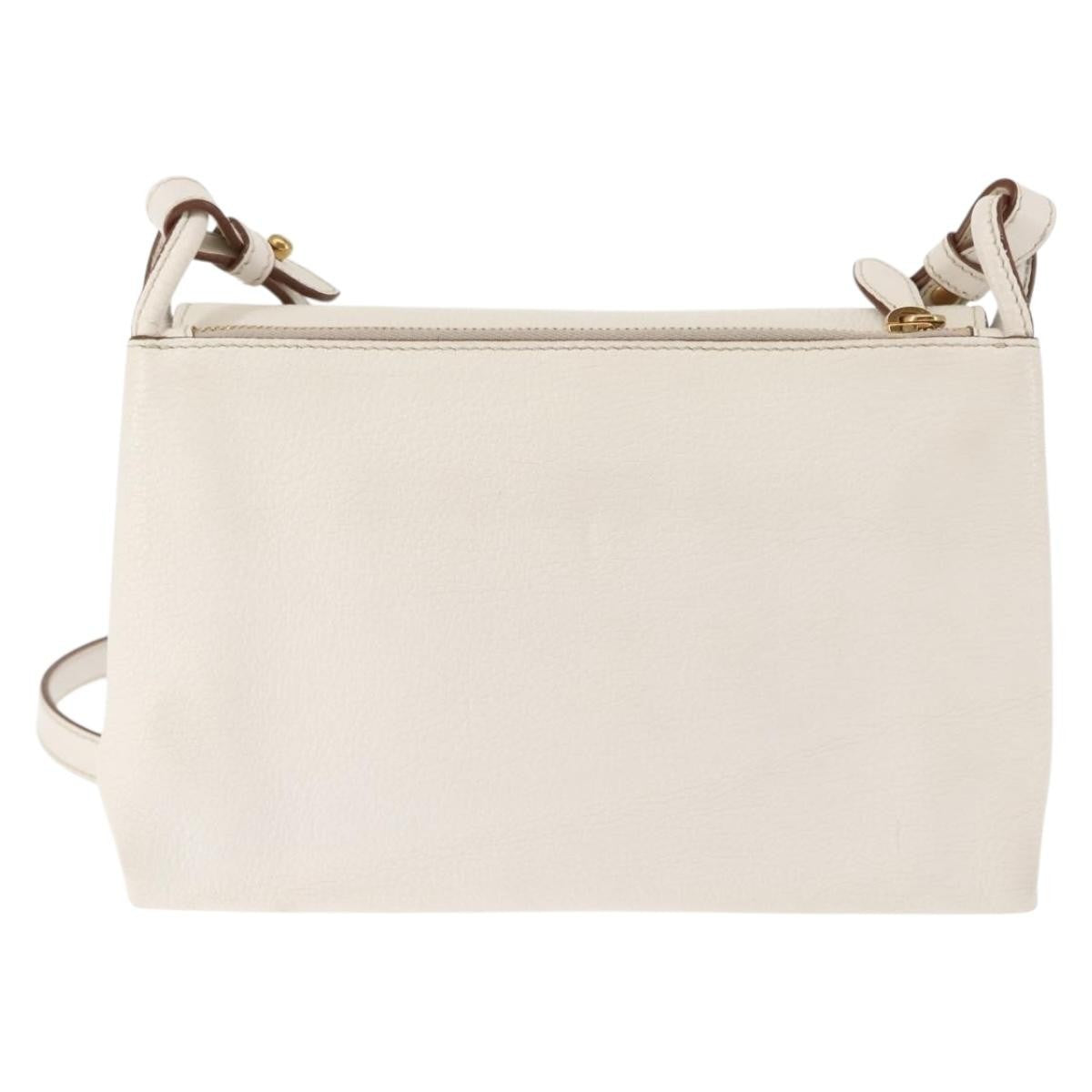 Prada Flap Crossbody Bag Vitello Daino White Leather Shoulder Bag Bag (Pre-Owned)