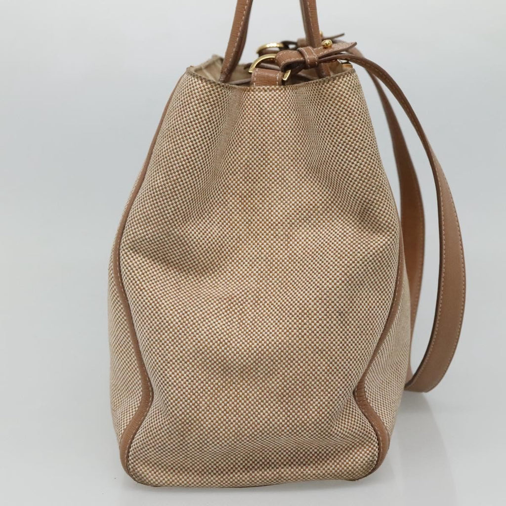 Fendi 2Jours Bag Canvas Beige Canvas Tote Bag Bag (Pre-Owned)