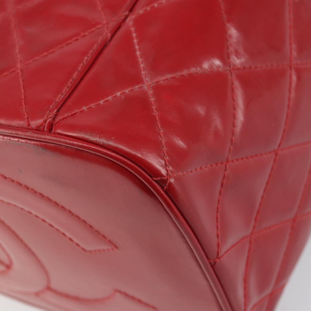 Chanel Vintage Vanity Case Patent Red Patent_Leather Handbag (Pre-Owned)