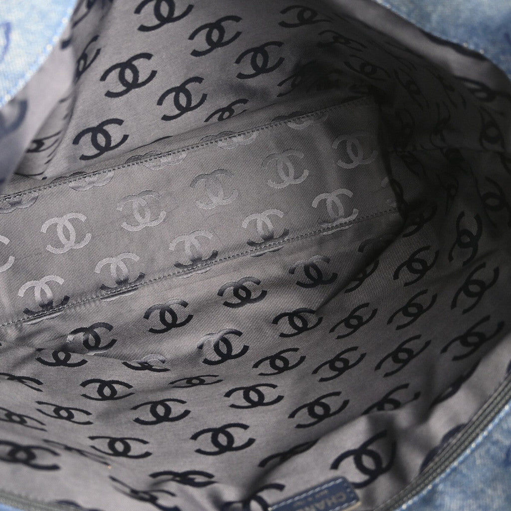 Chanel Vintage Cc Tote Denim Blue Denim_Jeans Tote Bag Bag (Pre-Owned)