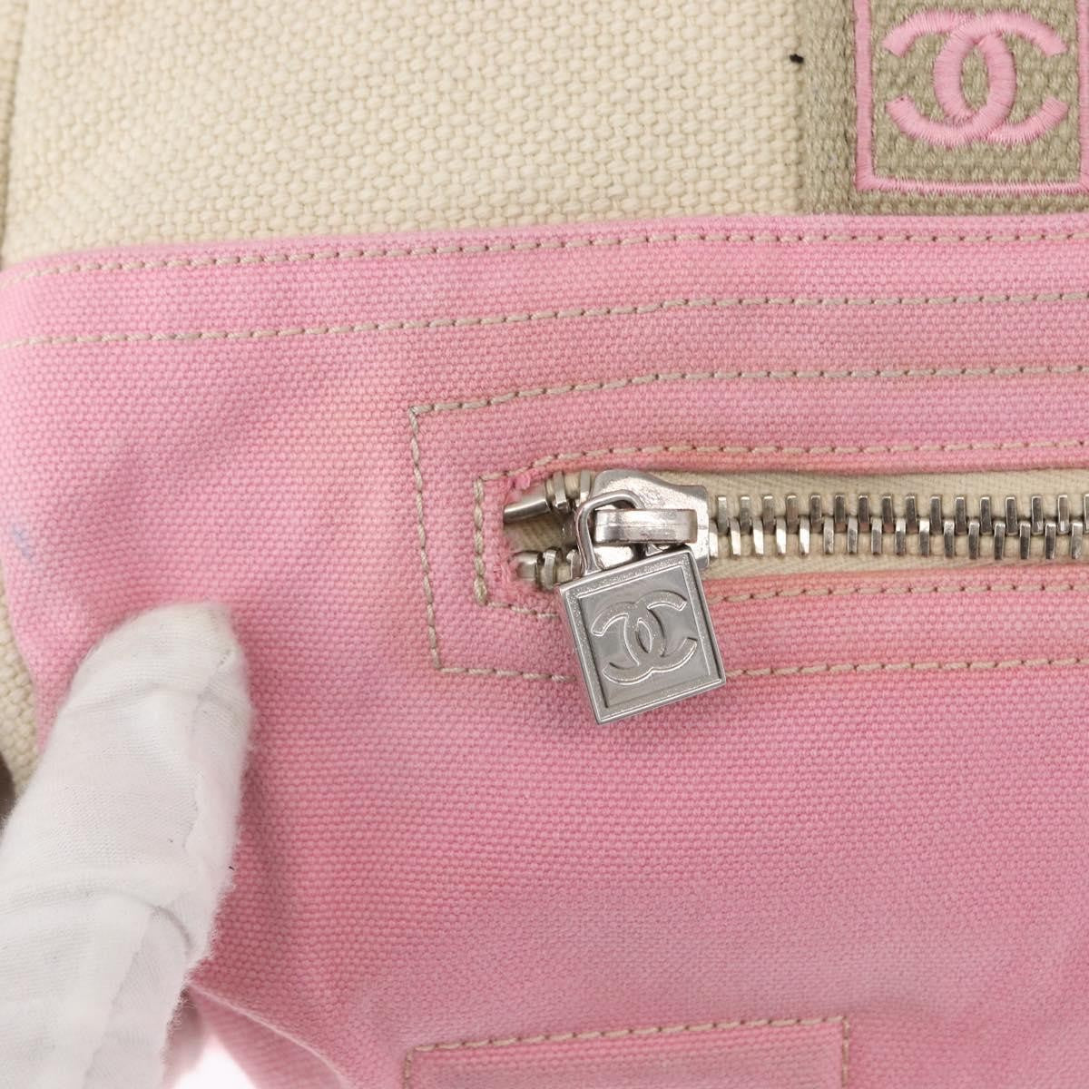 Chanel Sport Line Boston Ba Canvas Pink Canvas Travel Bag Bag (Pre-Owned)