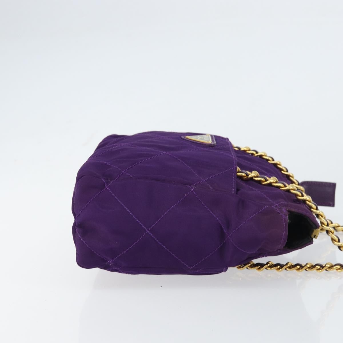 Prada Re-Edition 1995 Chain Tote Quilted Re-Nylon Purple Nylon Shoulder Bag Bag (Pre-Owned)
