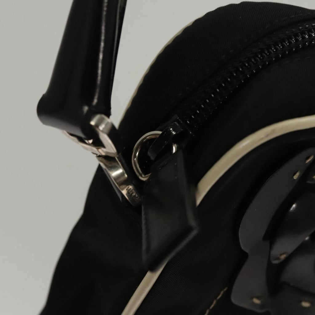 Prada Vintage Shoulder Bag Nylon And Leather Black Nylon Shoulder Bag Bag (Pre-Owned)