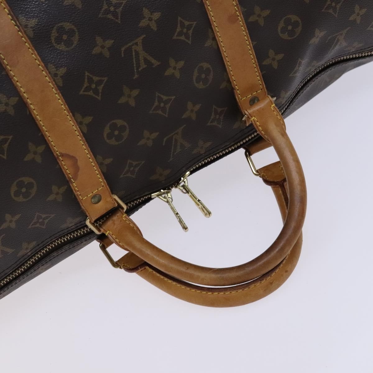 Louis Vuitton Keepall Bandouliere Bag Monogram Canvas Brown Canvas Travel Bag Bag (Pre-Owned)