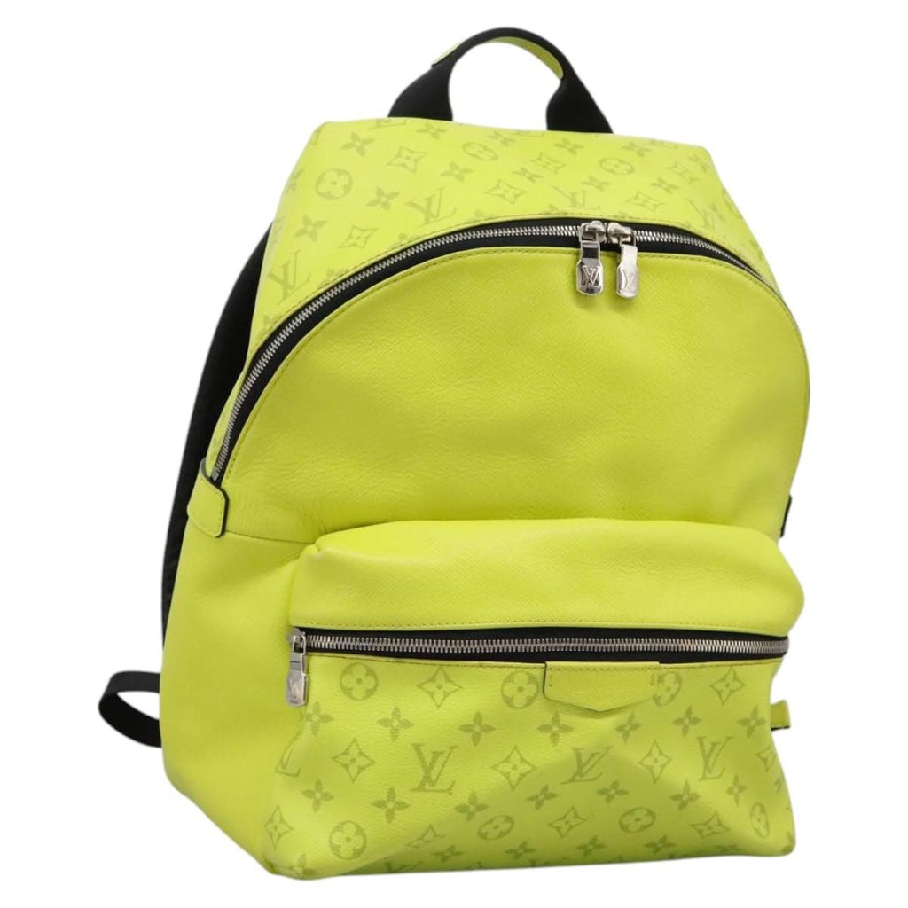 Louis Vuitton Discovery Backpack Monogram Taigarama Yellow Leather Backpack Bag (Pre-Owned)