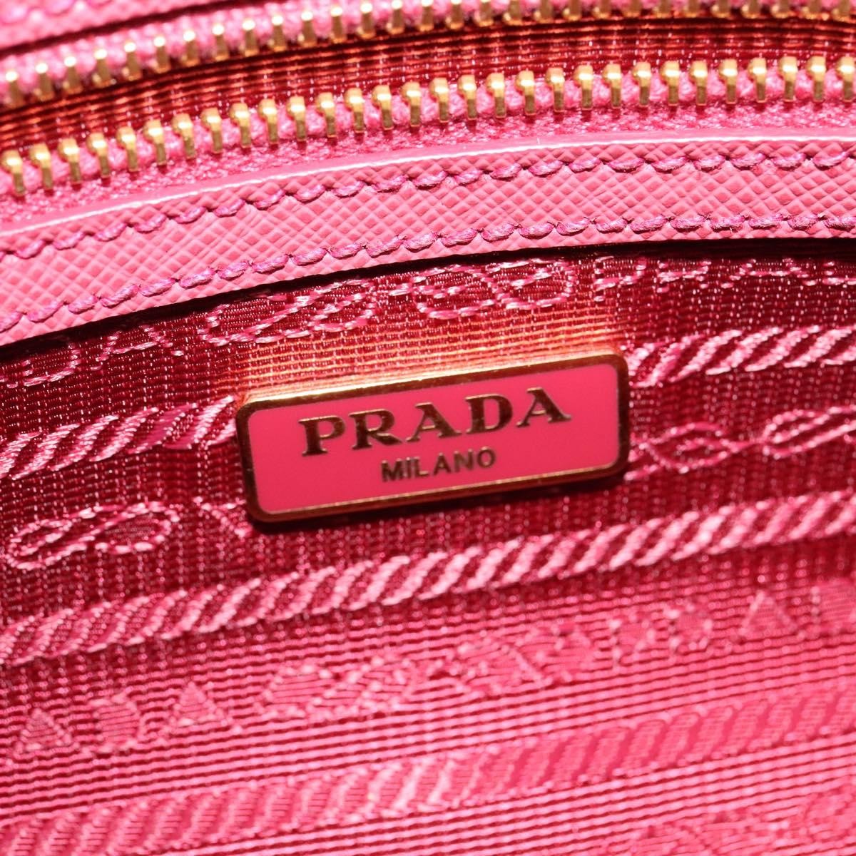 Prada Front Pocket Crossbody Bag Saffiano Leather Pink Leather Shoulder Bag Bag (Pre-Owned)