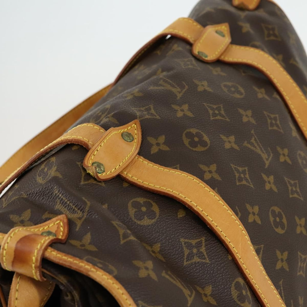 Louis Vuitton Saumur Handbag Monogram Canvas Brown Canvas Shoulder Bag Bag (Pre-Owned)