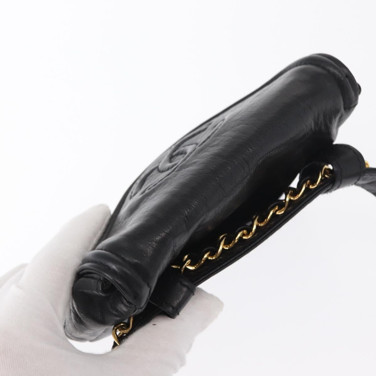 Chanel Chain Envelope Belt Bag Quilted Calfskin Black Leather Clutche & Pouche Bag (Pre-Owned)