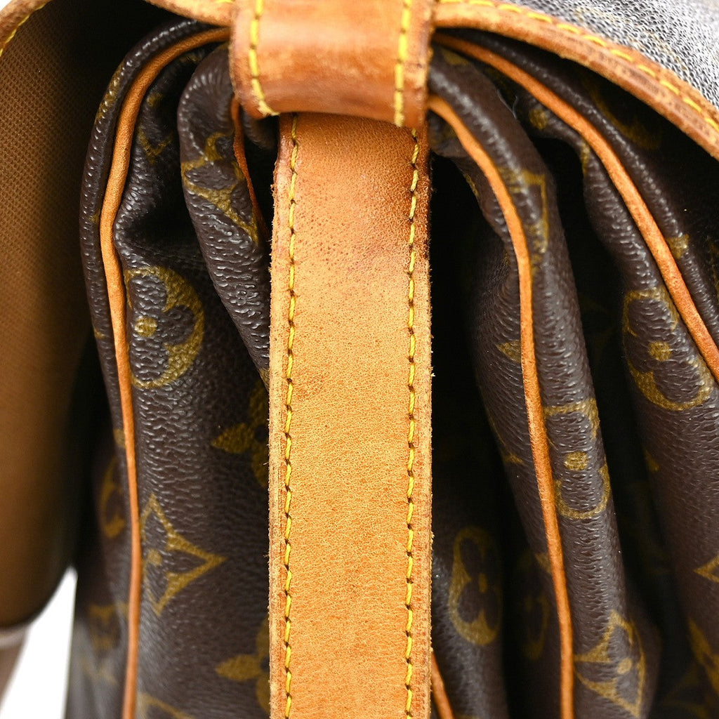 Louis Vuitton Saumur Handbag Monogram Canvas Brown Canvas Shoulder Bag Bag (Pre-Owned)