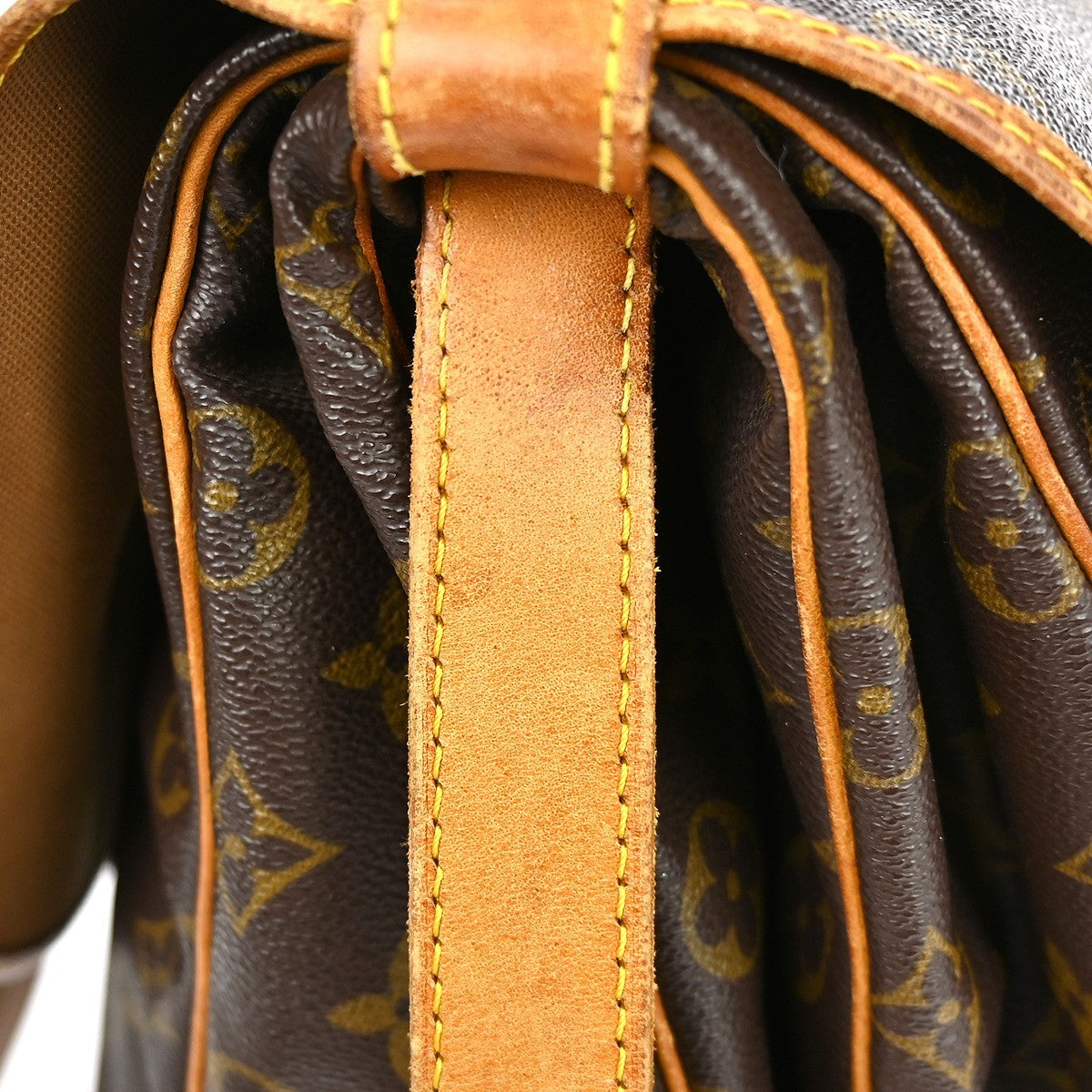 Louis Vuitton Saumur Handbag Monogram Canvas Brown Canvas Shoulder Bag Bag (Pre-Owned)