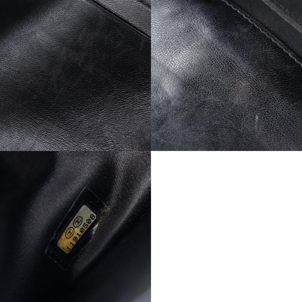 Chanel Bi-Fold Wallet Quilted Patent Black Patent_Leather Wallets Accessory (Pre-Owned)