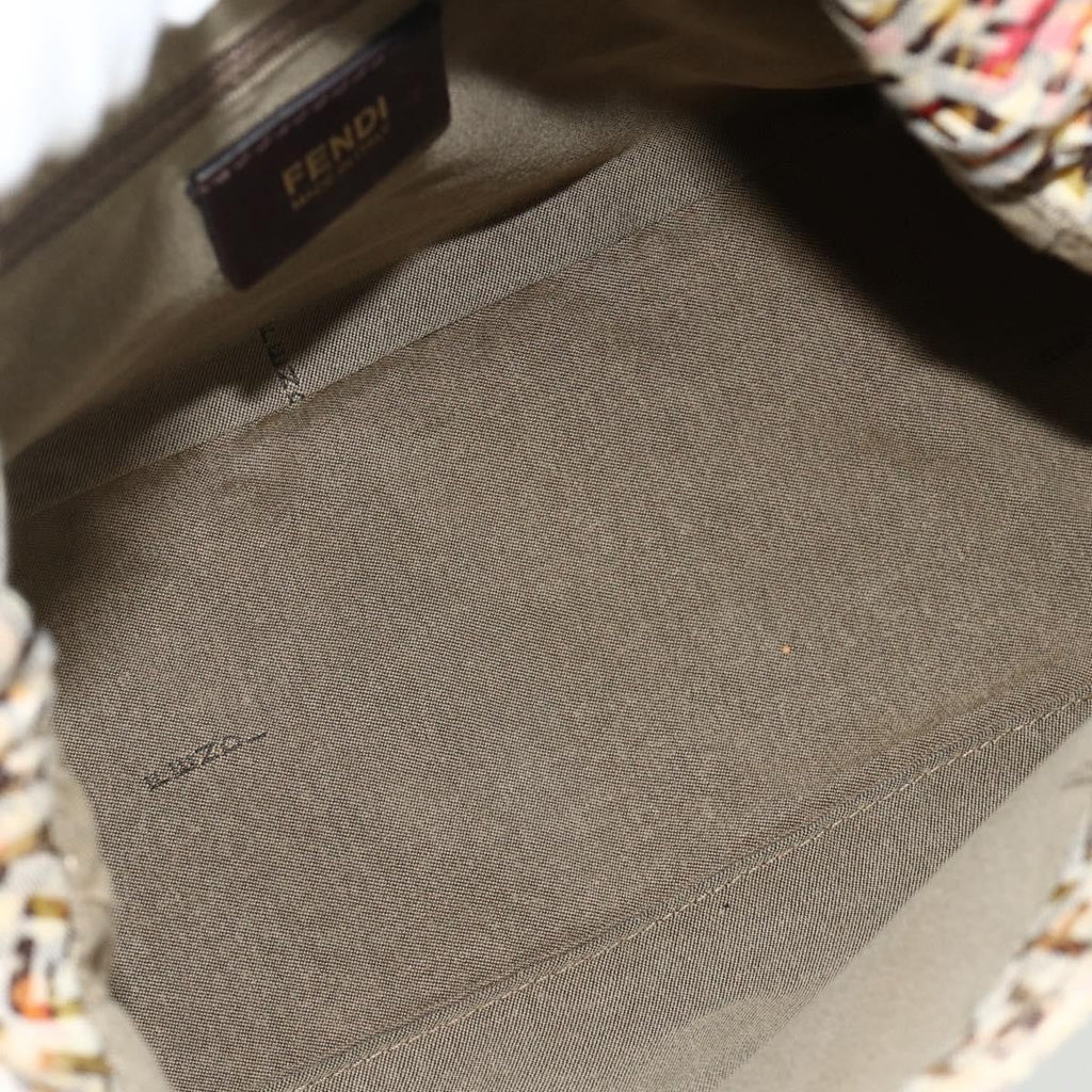 Fendi Mamma Baguette Zucca Canvas Beige Canvas Shoulder Bag Bag (Pre-Owned)