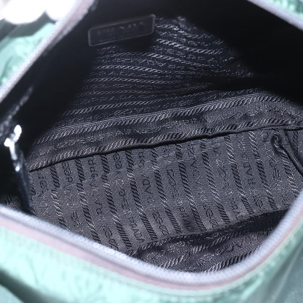 Prada Double Buckle Flap Messenger Bag Tessuto Green Nylon Shoulder Bag Bag (Pre-Owned)
