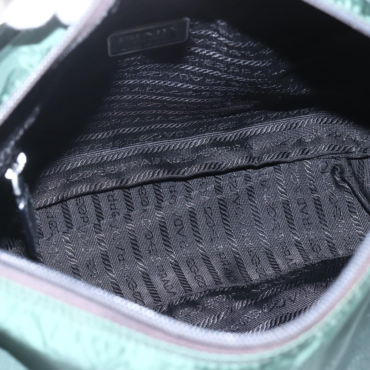 Prada Double Buckle Flap Messenger Bag Tessuto Green Nylon Shoulder Bag Bag (Pre-Owned)