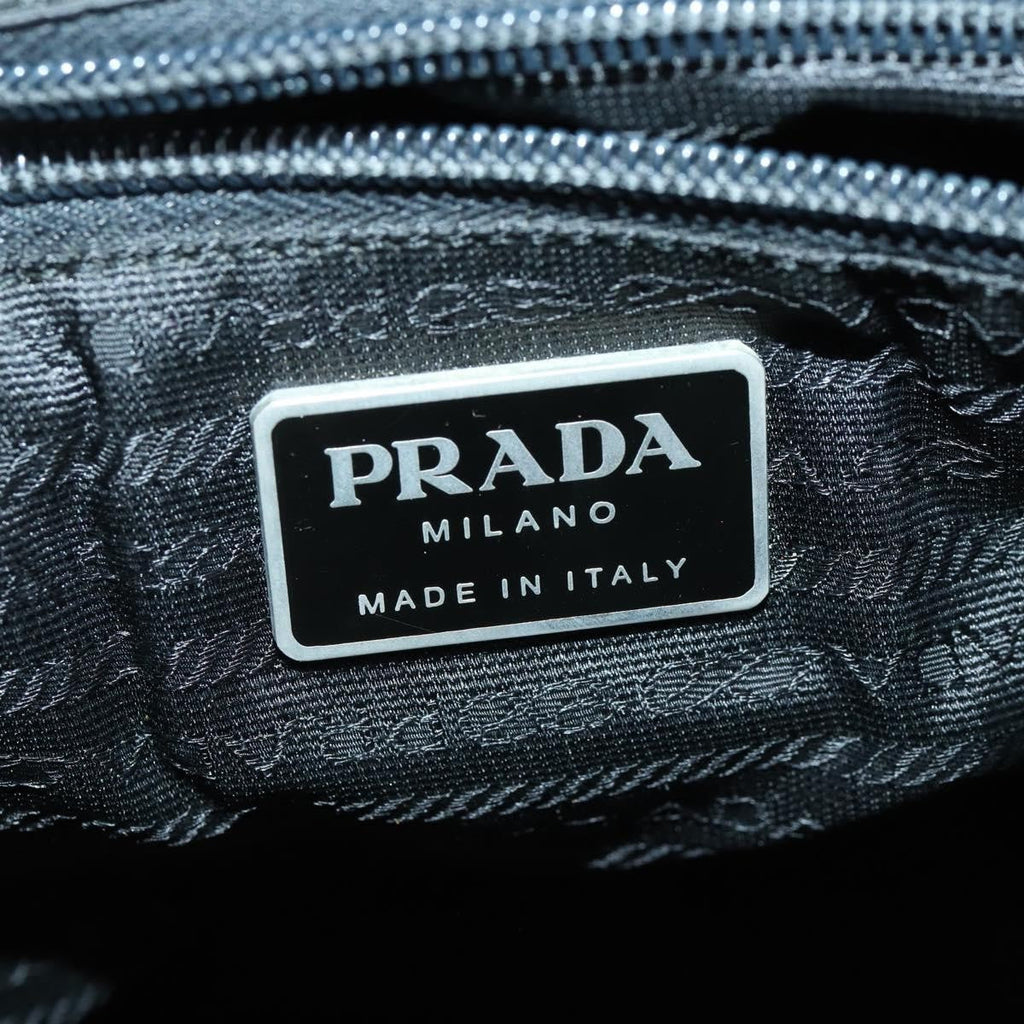 Prada Vela Double Front Pocket Backpack Tessuto With Saffiano Leather Black Nylon Backpack Bag (Pre-Owned)