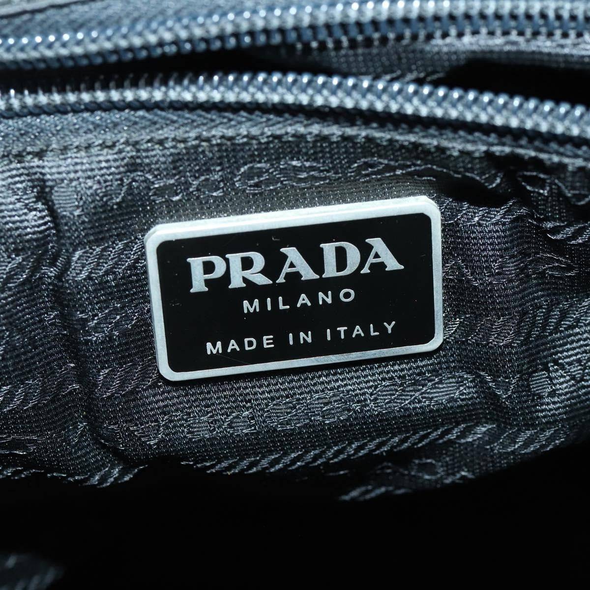 Prada Vela Double Front Pocket Backpack Tessuto With Saffiano Leather Black Nylon Backpack Bag (Pre-Owned)