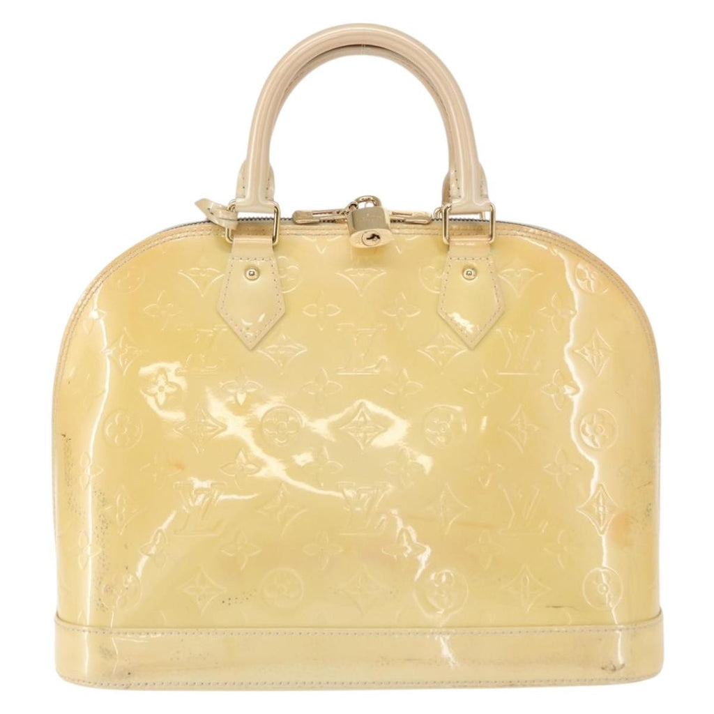 Louis Vuitton Alma Handbag Monogram Vernis Beige Patent_Leather Handbag (Pre-Owned)