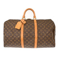 Louis Vuitton Keepall Bag Monogram Canvas Brown Canvas Travel Bag Bag (Pre-Owned)