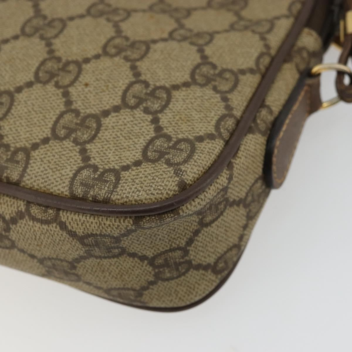 Gucci Gg Supreme Shoulder Bag Canvas Beige Canvas Handbag (Pre-Owned)