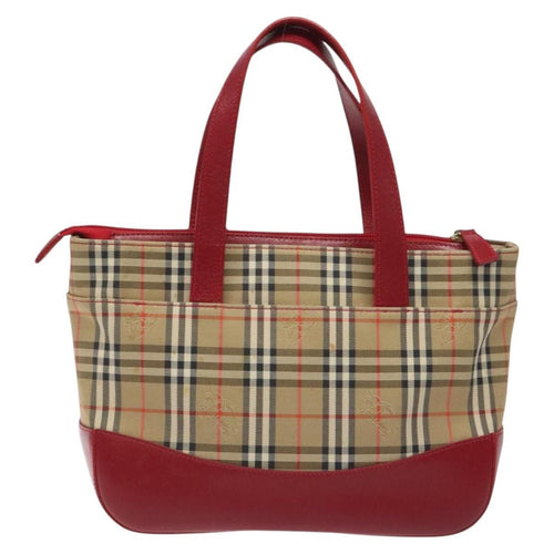 Burberry Nova Check Handbag Nova Check Canvas And Leather Beige Canvas Handbag (Pre-Owned)
